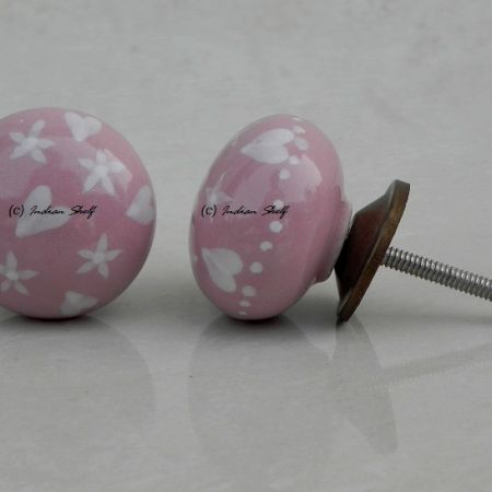 Pink Heart Flat Knob (1)